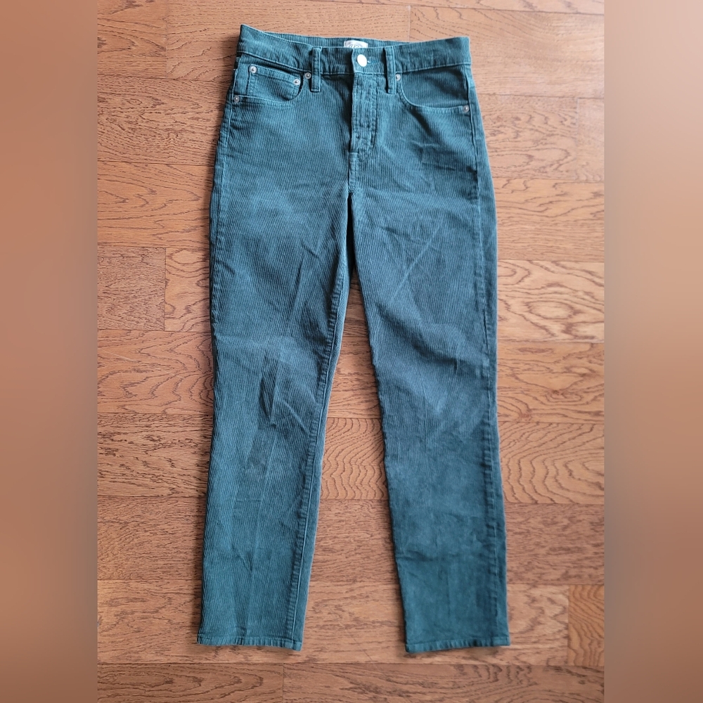 J. Crew Corduroy Pants Straight Leg Green Size 25